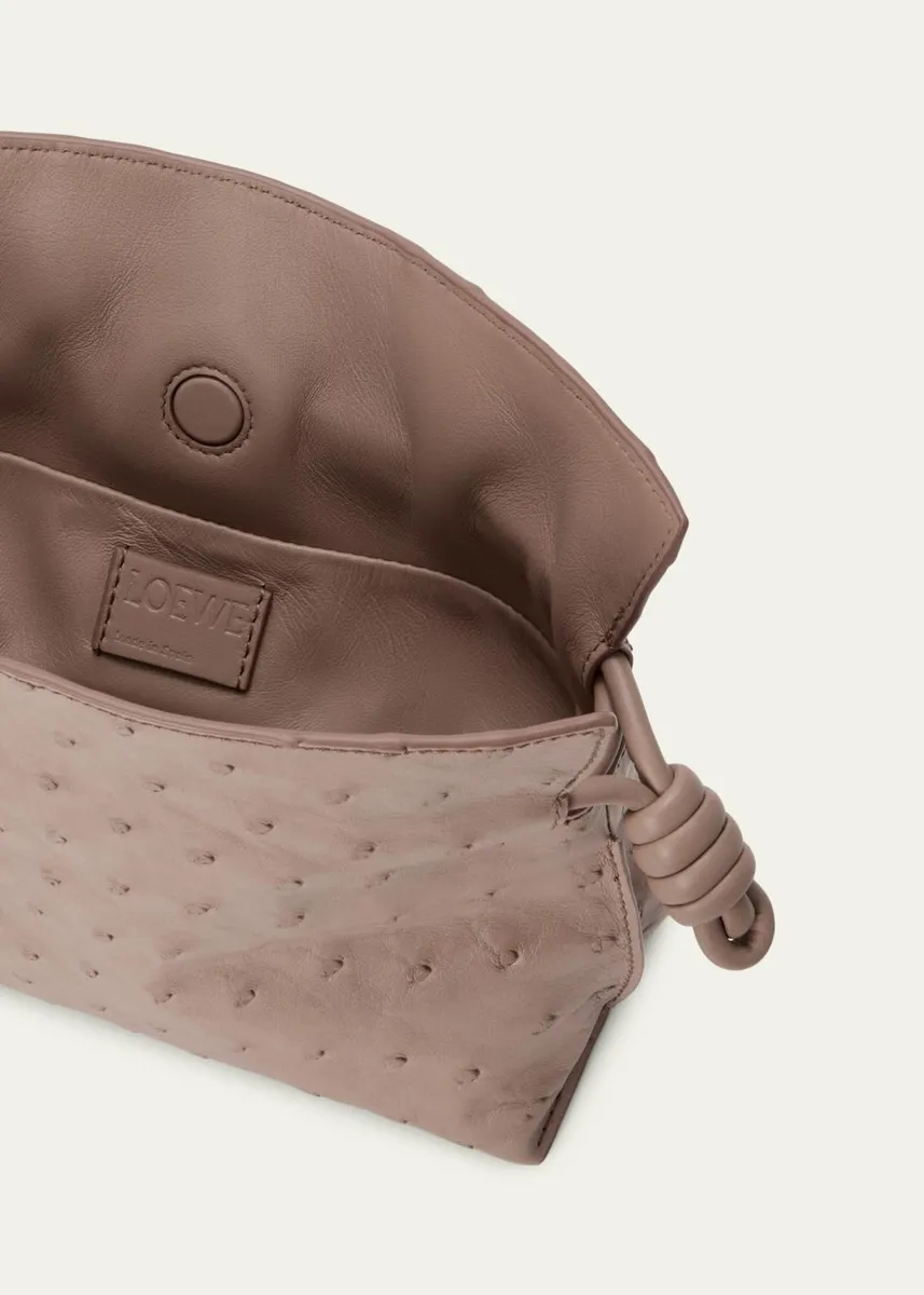 Loewe Flamenco Mini Clutch Bag in Ostrich Leather | Thumbnail 3