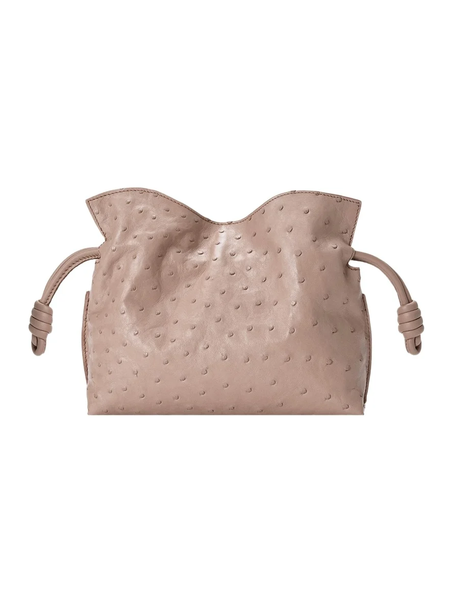 Flamenco Mini Clutch Bag in Ostrich Leather