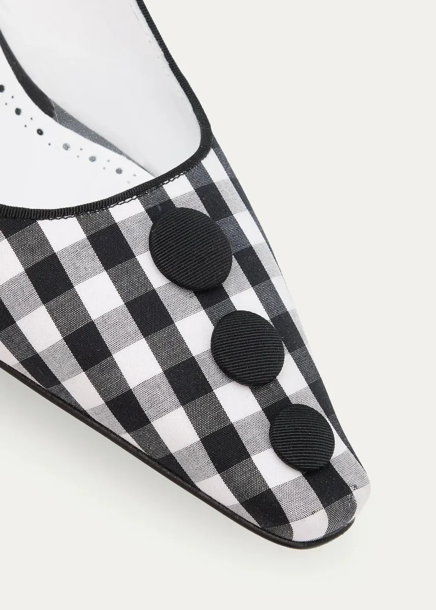 Manolo Blahnik 90mm Alexa Gingham Slingback Pumps | Thumbnail 3