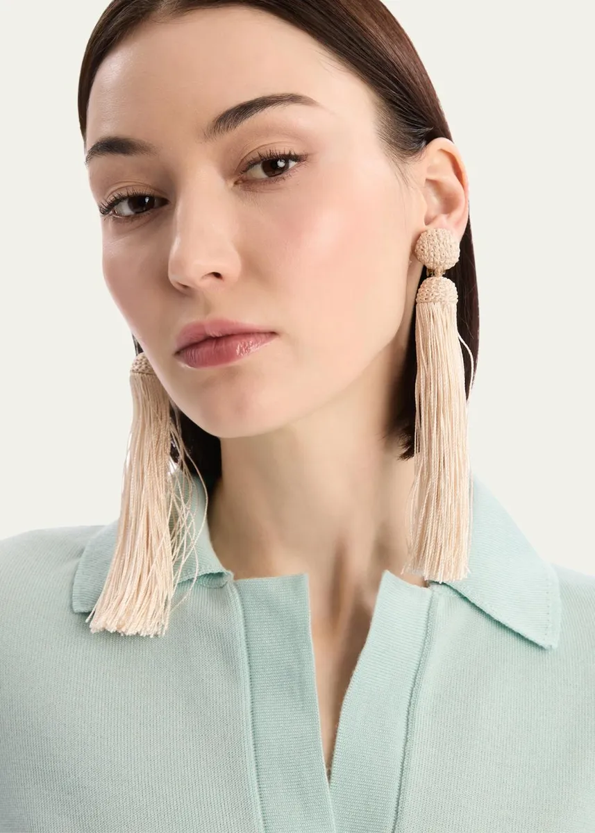 Oscar de la Renta Silk Rope Tassel Clip-On Earrings | Thumbnail 2 Oscar de la Renta Silk Rope Tassel Clip-On Earrings | Thumbnail 2