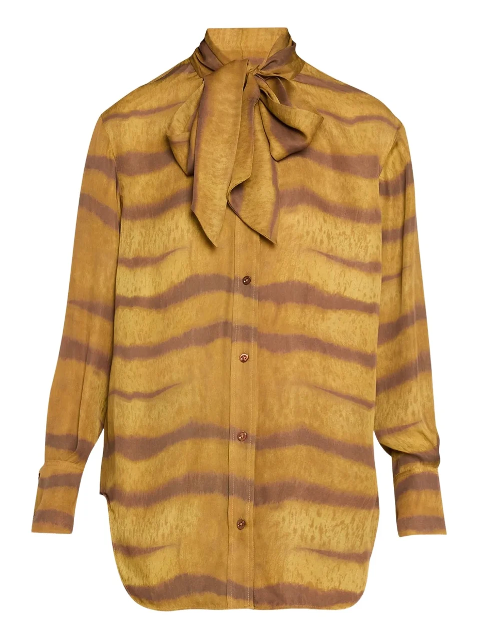 The Silk Oversized Tie-Neck Shirt