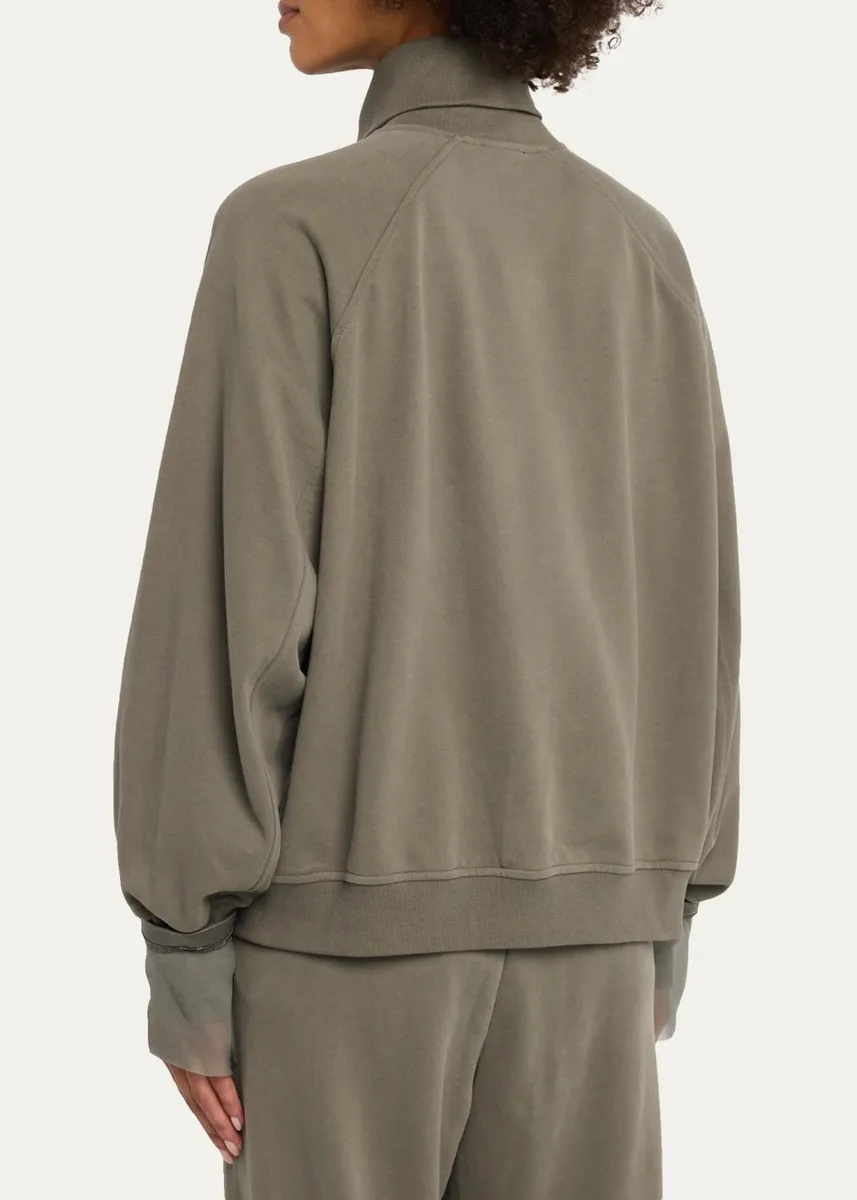 Brunello Cucinelli Monili Silk Cuffs Travel Zip-Up Jacket | Thumbnail 3 Brunello Cucinelli Monili Silk Cuffs Travel Zip-Up Jacket | Thumbnail 3