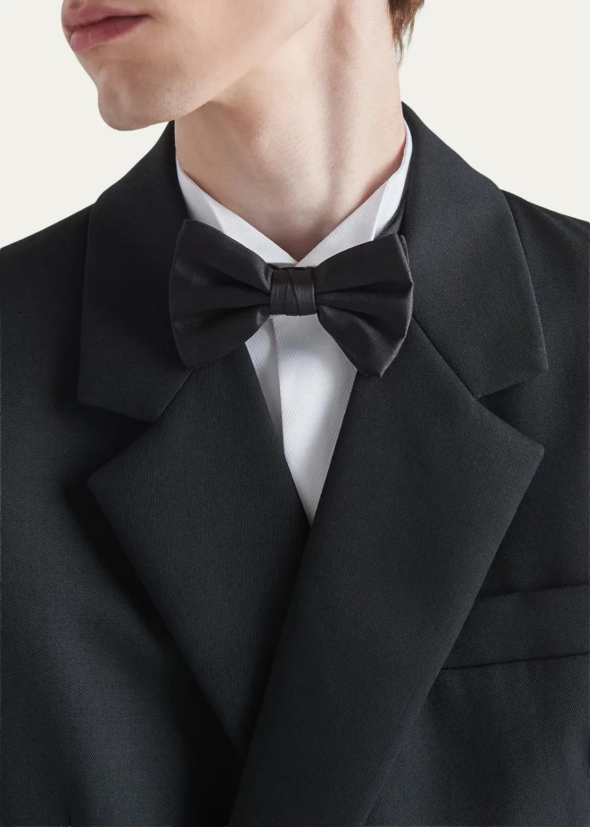 Prada Men's Silk Satin Bow Tie | Thumbnail 2