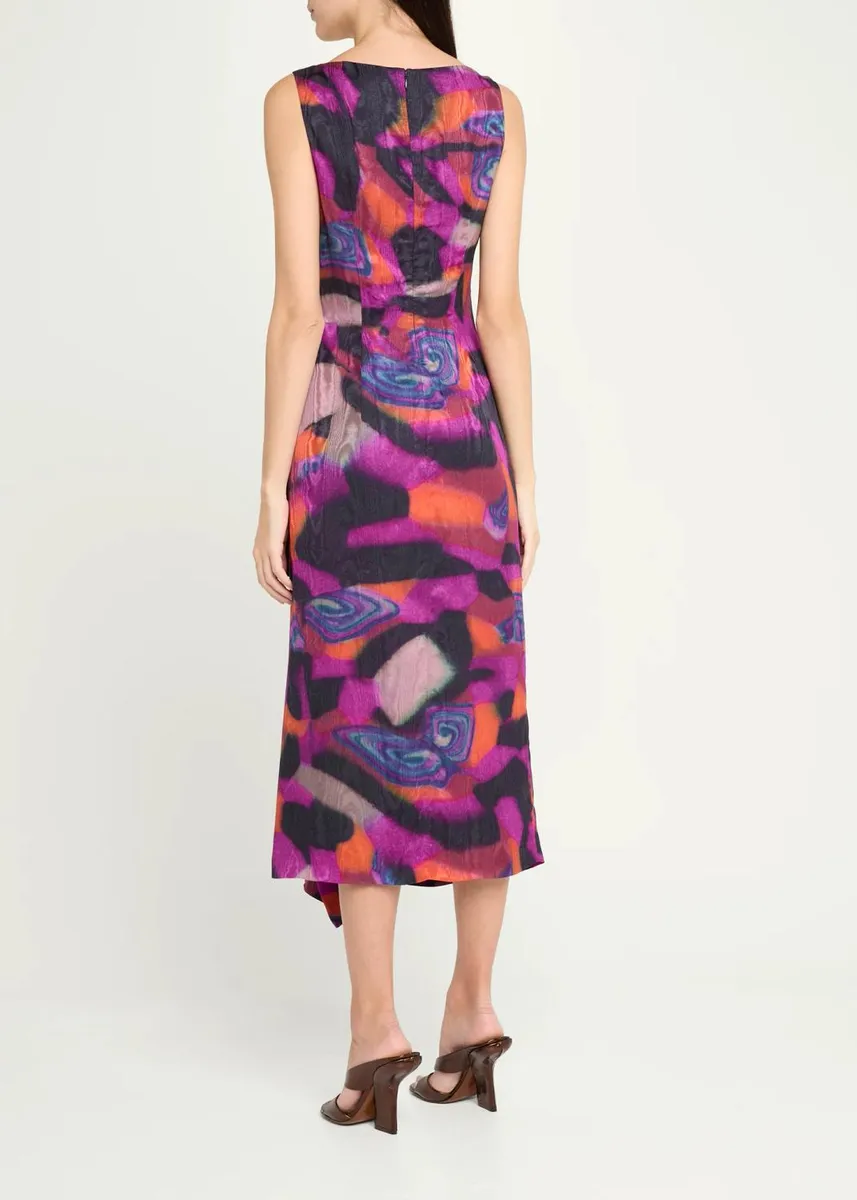 Dries Van Noten Dropps Sleeveless Ruched Ruffle Midi Dress | Thumbnail 3 Dries Van Noten Dropps Sleeveless Ruched Ruffle Midi Dress | Thumbnail 3
