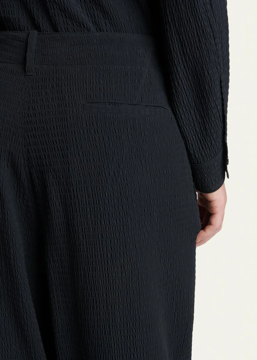 Giorgio Armani Men's Seersucker Wide-Leg Trousers | Thumbnail 5