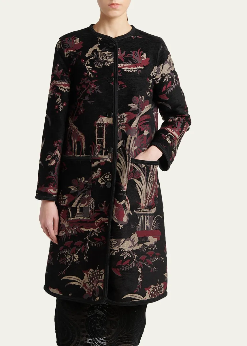 Etro Toile Brocade Single-Breasted Long Coat | Thumbnail 4 Etro Toile Brocade Single-Breasted Long Coat | Thumbnail 4