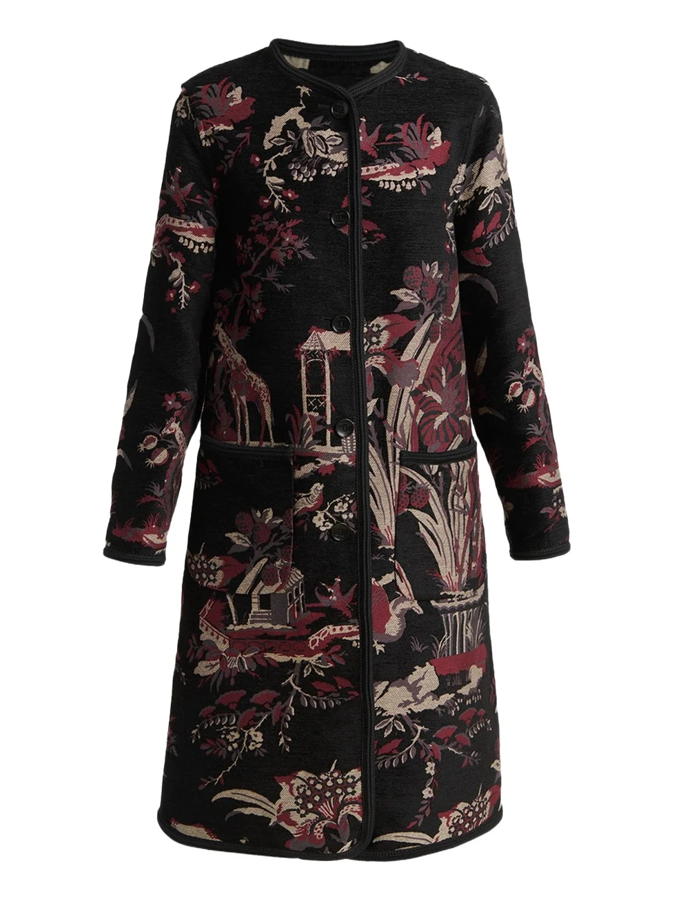 Etro Toile Brocade Single-Breasted Long Coat
