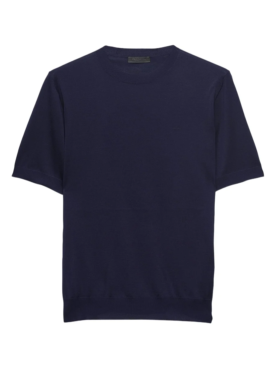 Prada Men's Silk Knit Short-Sleeve Crewneck Sweater