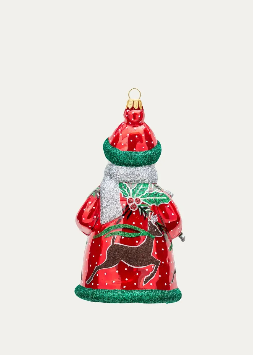 Joy To The World Collectibles Glitterazzi Snowman & Reindeer Glass Ornament | Thumbnail 2