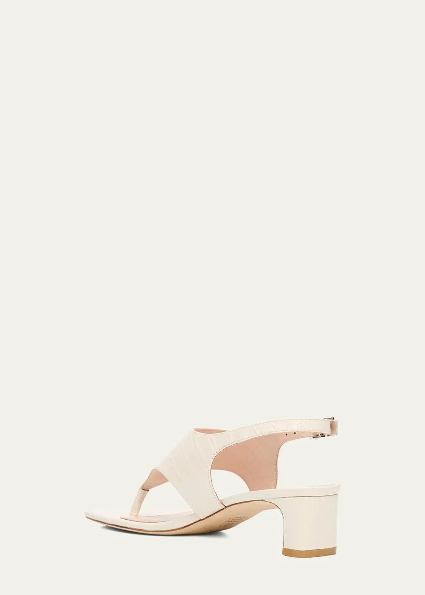 Stuart Weitzman 40mm Baby Babette Croc-Embossed Leather Thong Sandals | Thumbnail 4 Stuart Weitzman 40mm Baby Babette Croc-Embossed Leather Thong Sandals | Thumbnail 4