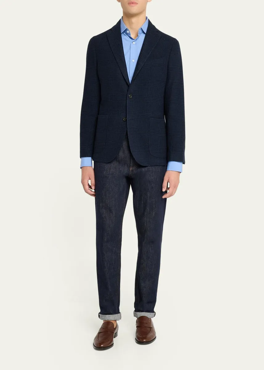 Boglioli Men's Wool and Cashmere Plaid Sport Coat | Thumbnail 2