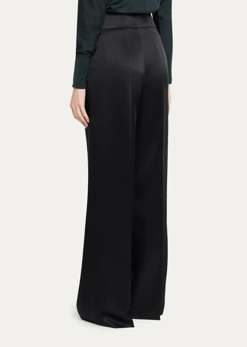 Akris High-Rise Silk Satin Wide-Leg Trousers | Thumbnail 3