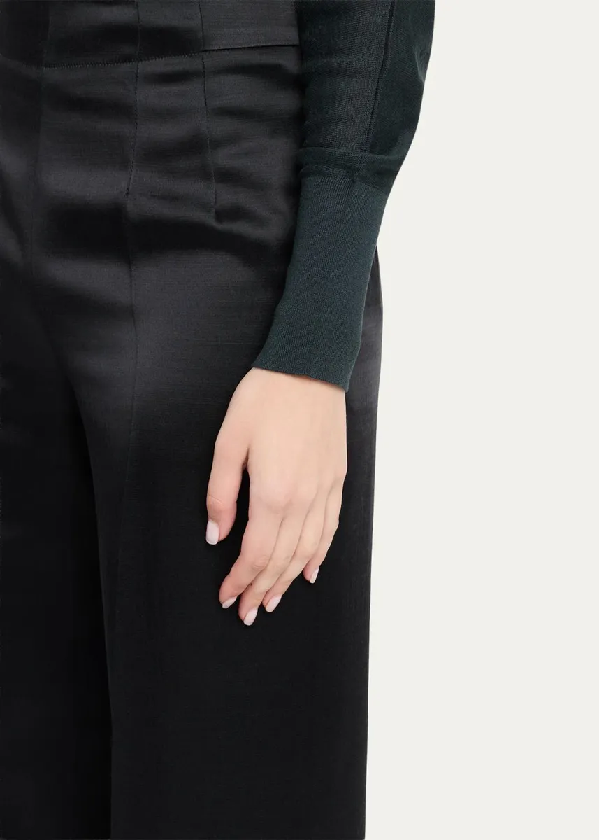 Akris High-Rise Silk Satin Wide-Leg Trousers | Thumbnail 5