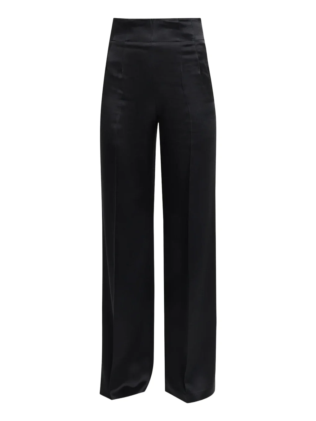 High-Rise Silk Satin Wide-Leg Trousers