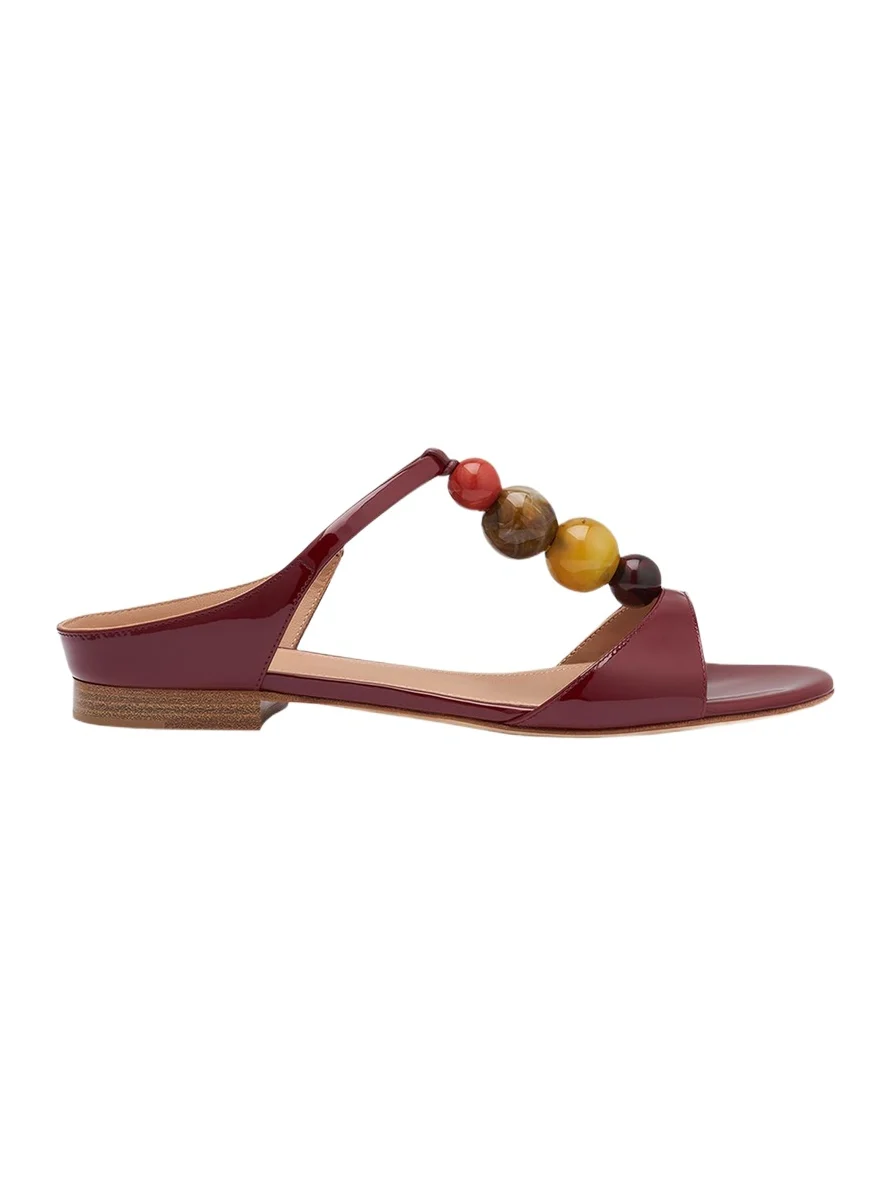 Malone Souliers Lena Beaded Patent Leather Sandals