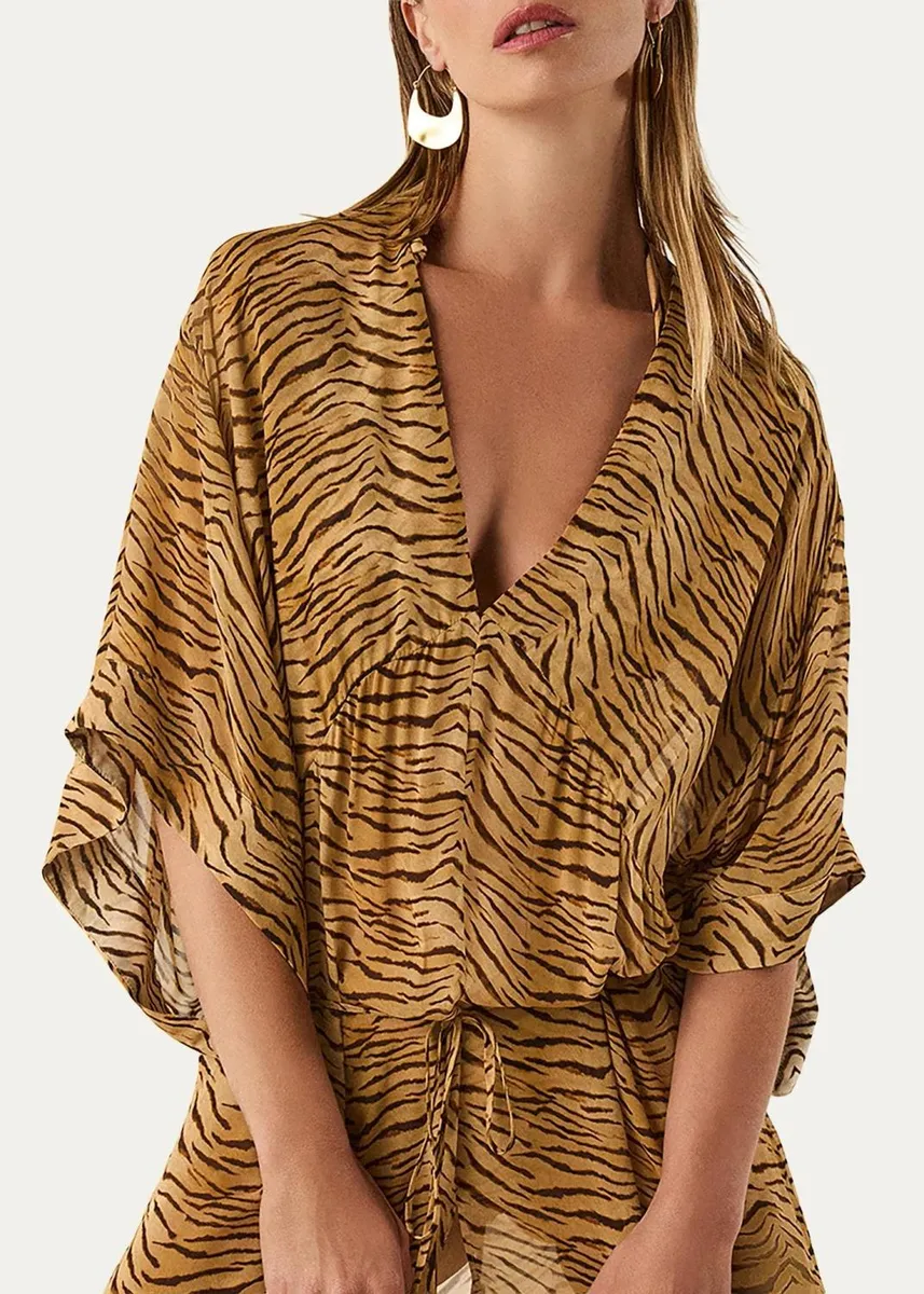 ViX Megan Animal-Print Maxi Cover-Up Dress | Thumbnail 4 ViX Megan Animal-Print Maxi Cover-Up Dress | Thumbnail 4