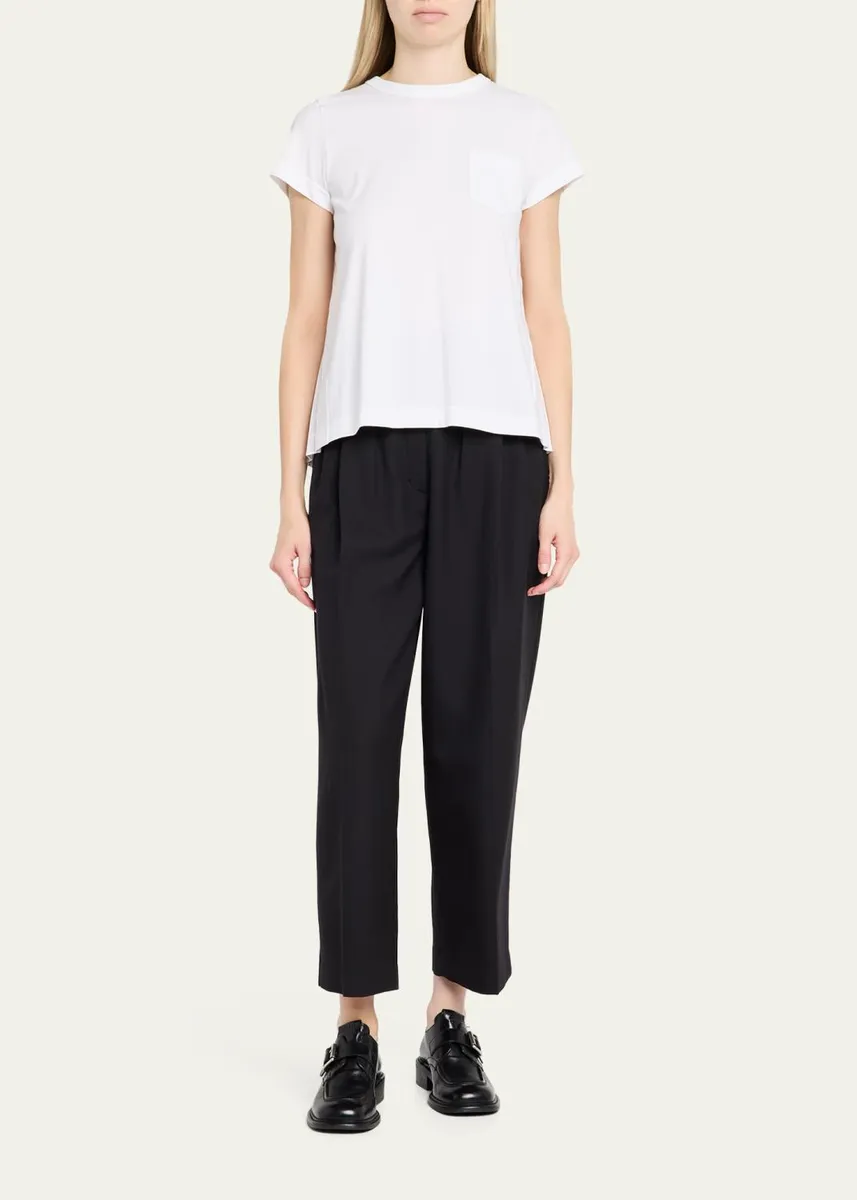 Sacai Cotton Poplin x Cotton Jersey T-Shirt | Thumbnail 2
