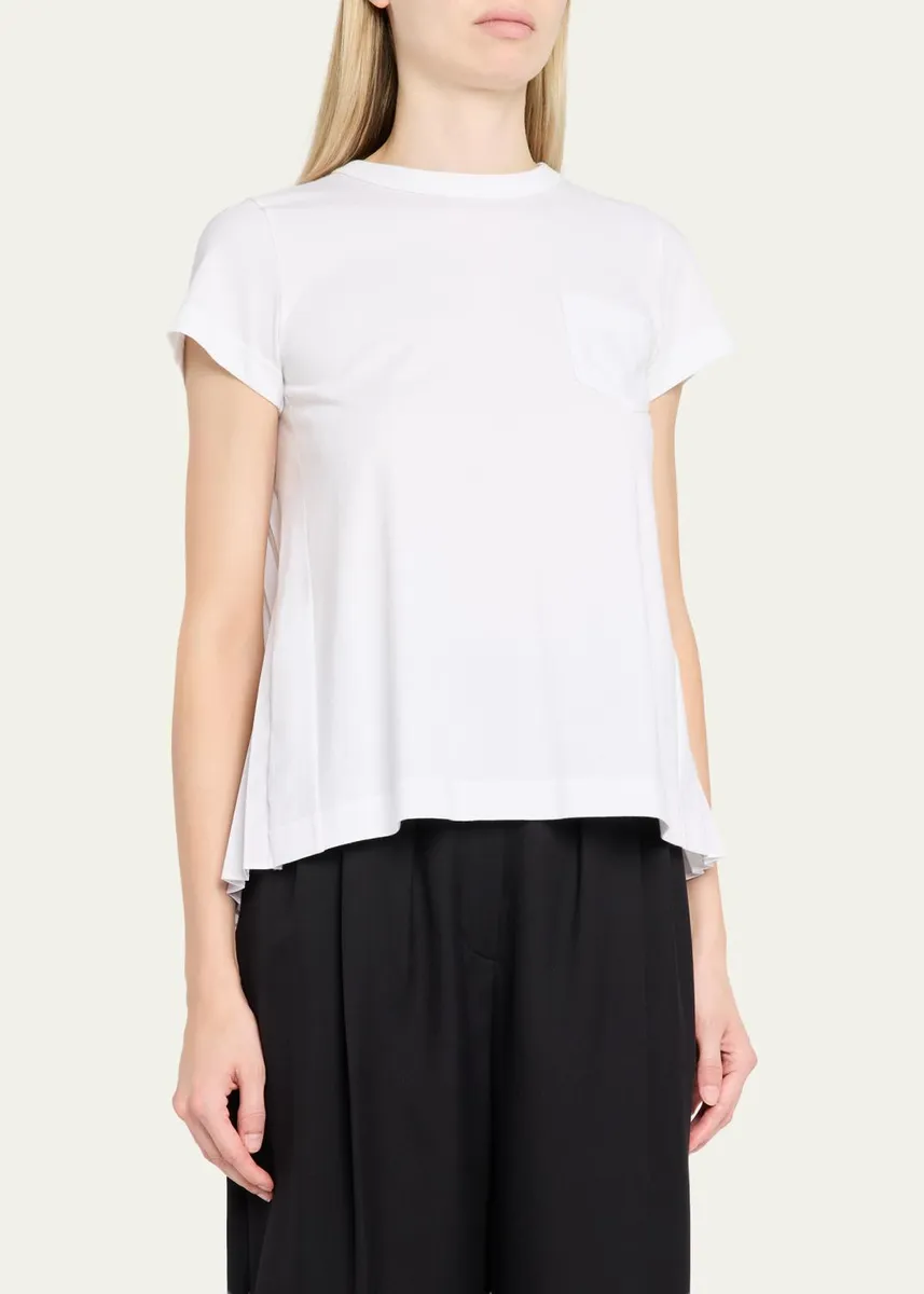 Sacai Cotton Poplin x Cotton Jersey T-Shirt | Thumbnail 4
