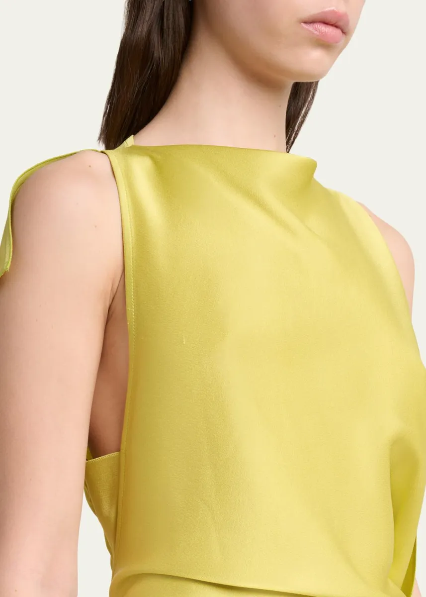 Victoria Beckham Sleeveless Draped Satin Gown | Thumbnail 5