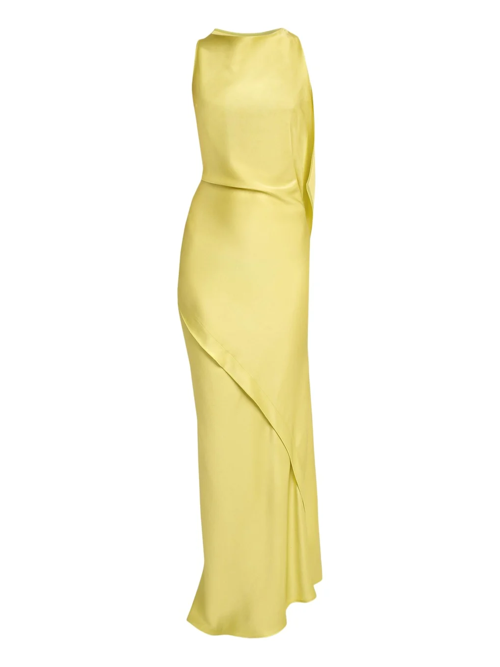 Sleeveless Draped Satin Gown