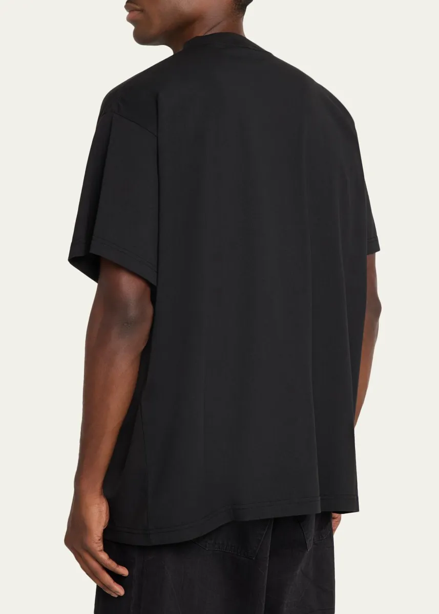 Balenciaga Men's Logo Graphic Cotton Jersey T-Shirt | Thumbnail 3 Balenciaga Men's Logo Graphic Cotton Jersey T-Shirt | Thumbnail 3