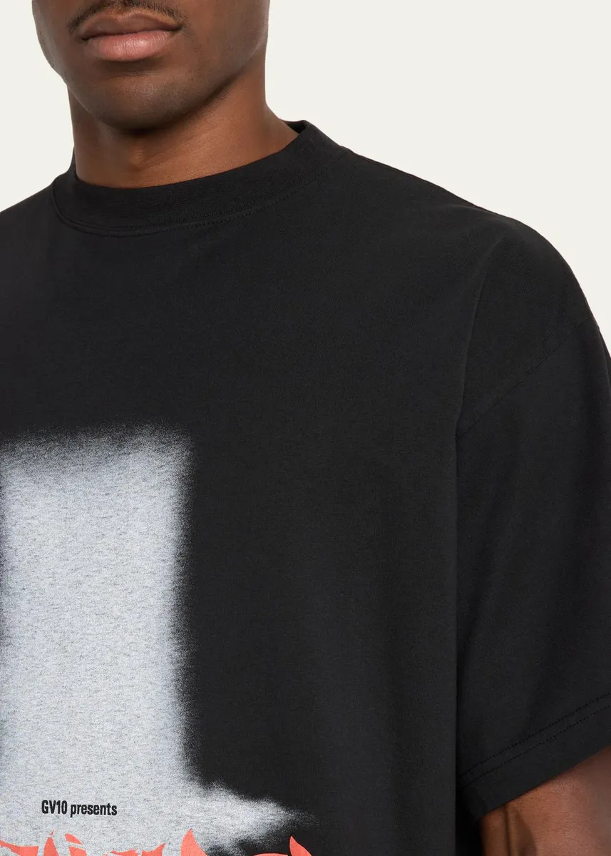 Balenciaga Men's Logo Graphic Cotton Jersey T-Shirt | Thumbnail 5 Balenciaga Men's Logo Graphic Cotton Jersey T-Shirt | Thumbnail 5