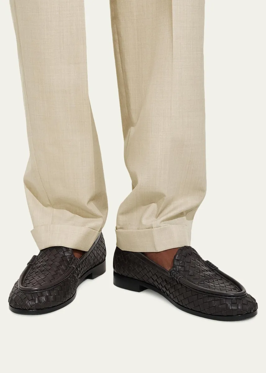 Bottega Veneta Men's Silenzio Intrecciato Napa Leather Loafers | Thumbnail 2 Bottega Veneta Men's Silenzio Intrecciato Napa Leather Loafers | Thumbnail 2