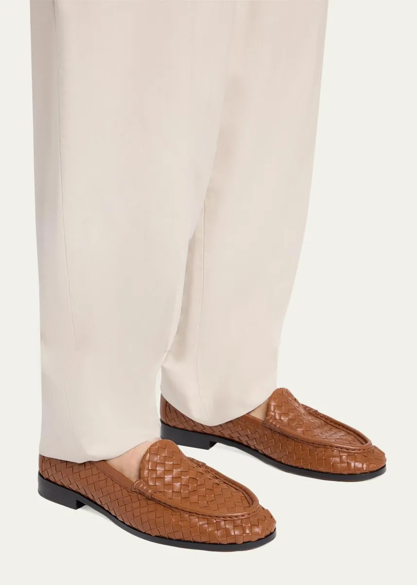 Bottega Veneta Men's Silenzio Intrecciato Napa Leather Loafers | Thumbnail 4 Bottega Veneta Men's Silenzio Intrecciato Napa Leather Loafers | Thumbnail 4