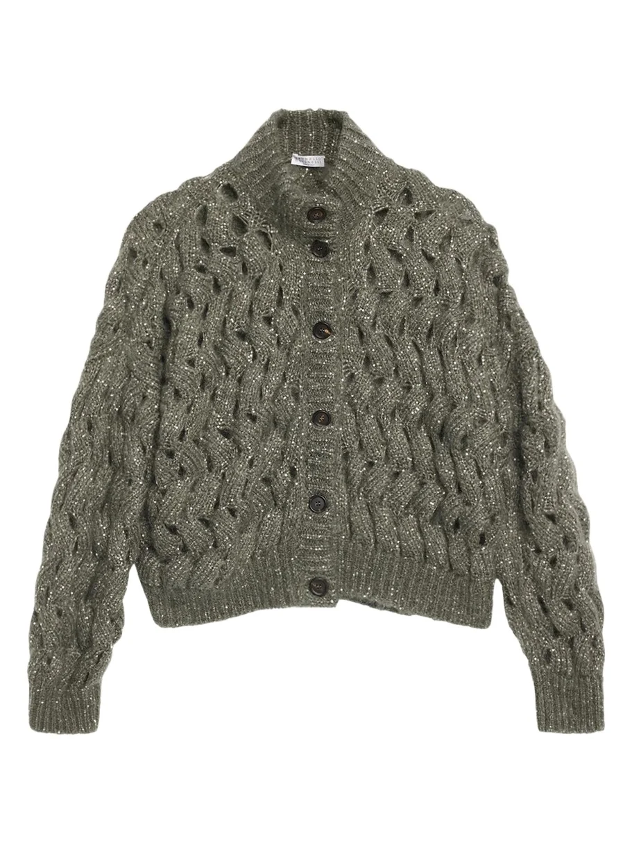 Ocean Waves Diamante Mohair Cardigan Ocean Waves Diamante Mohair Cardigan