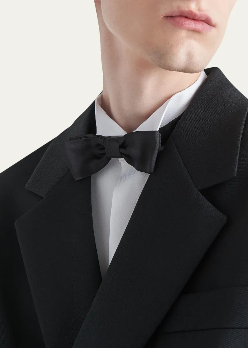 Prada Men's Solid Satin Bow Tie | Thumbnail 2 Prada Men's Solid Satin Bow Tie | Thumbnail 2