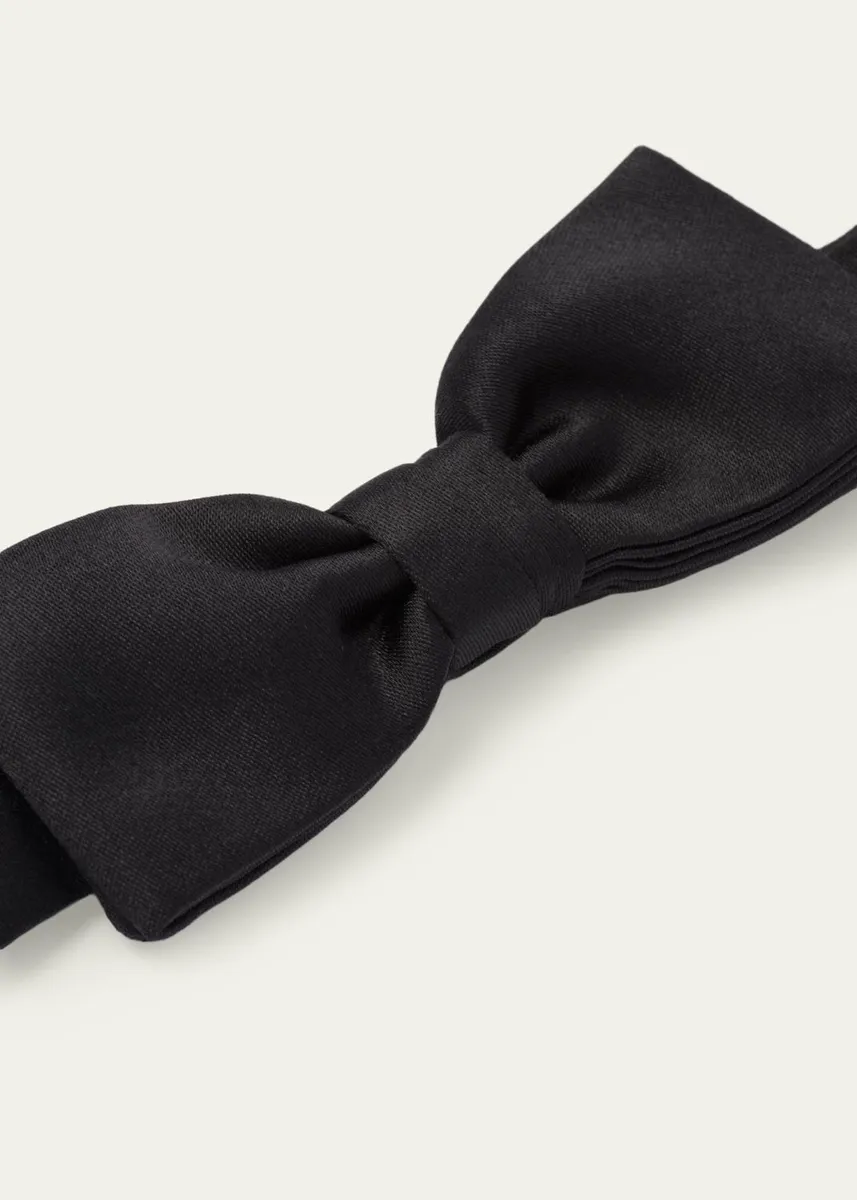 Prada Men's Solid Satin Bow Tie | Thumbnail 3 Prada Men's Solid Satin Bow Tie | Thumbnail 3