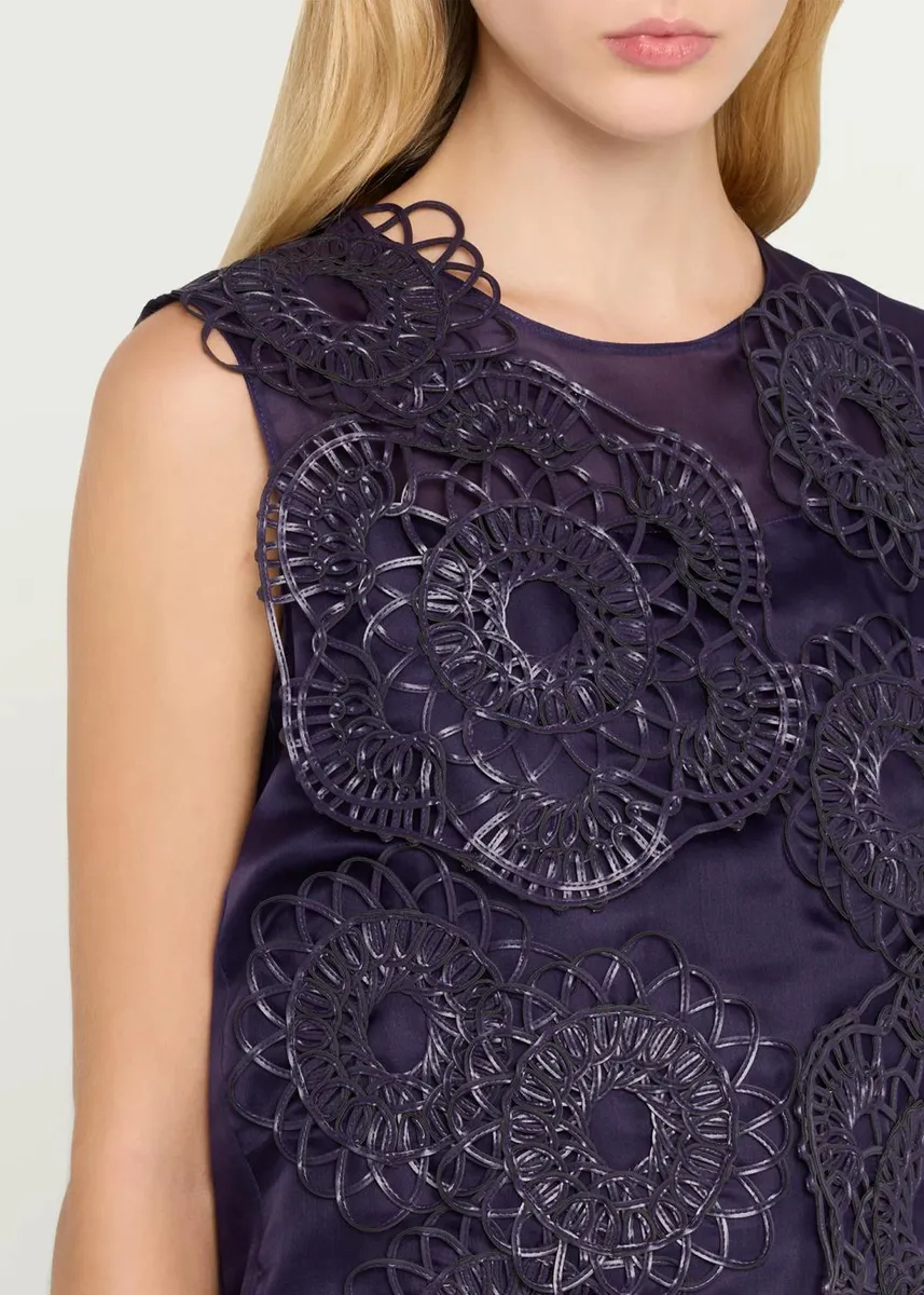 Akris Anemone Embroidered Silk Organza Sleeveless Blouse | Thumbnail 5 Akris Anemone Embroidered Silk Organza Sleeveless Blouse | Thumbnail 5