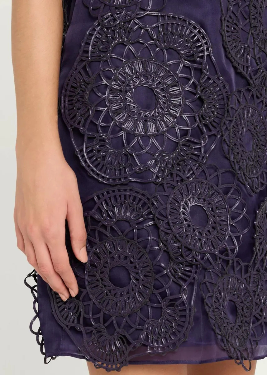Akris Anemone Aetz Embroidered Organza Sleeveless Mini Dress | Thumbnail 5