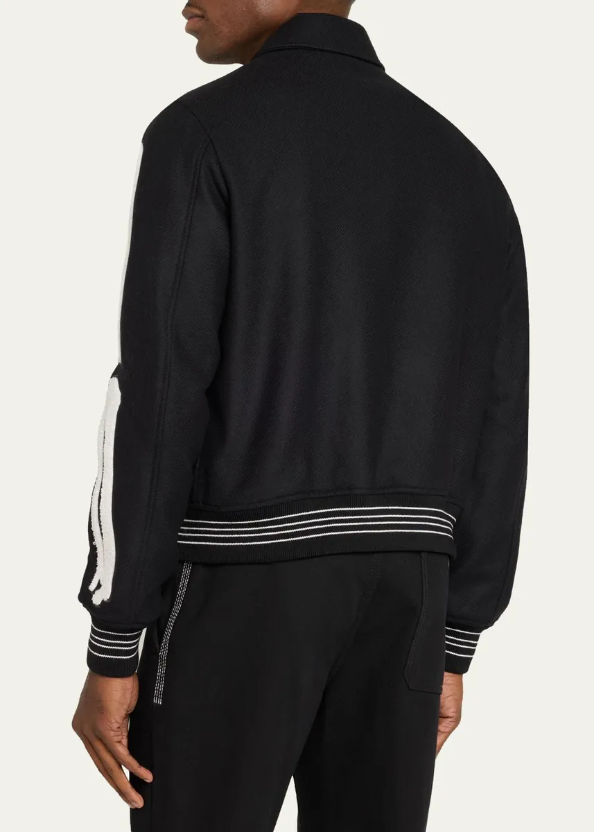 AMIRI Men's Wool Bones Snap-Front Blouson | Thumbnail 3