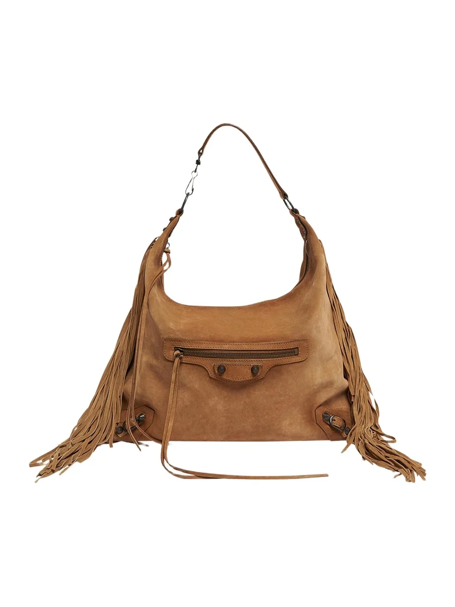 Le City Medium Fringed Suede Hobo Bag