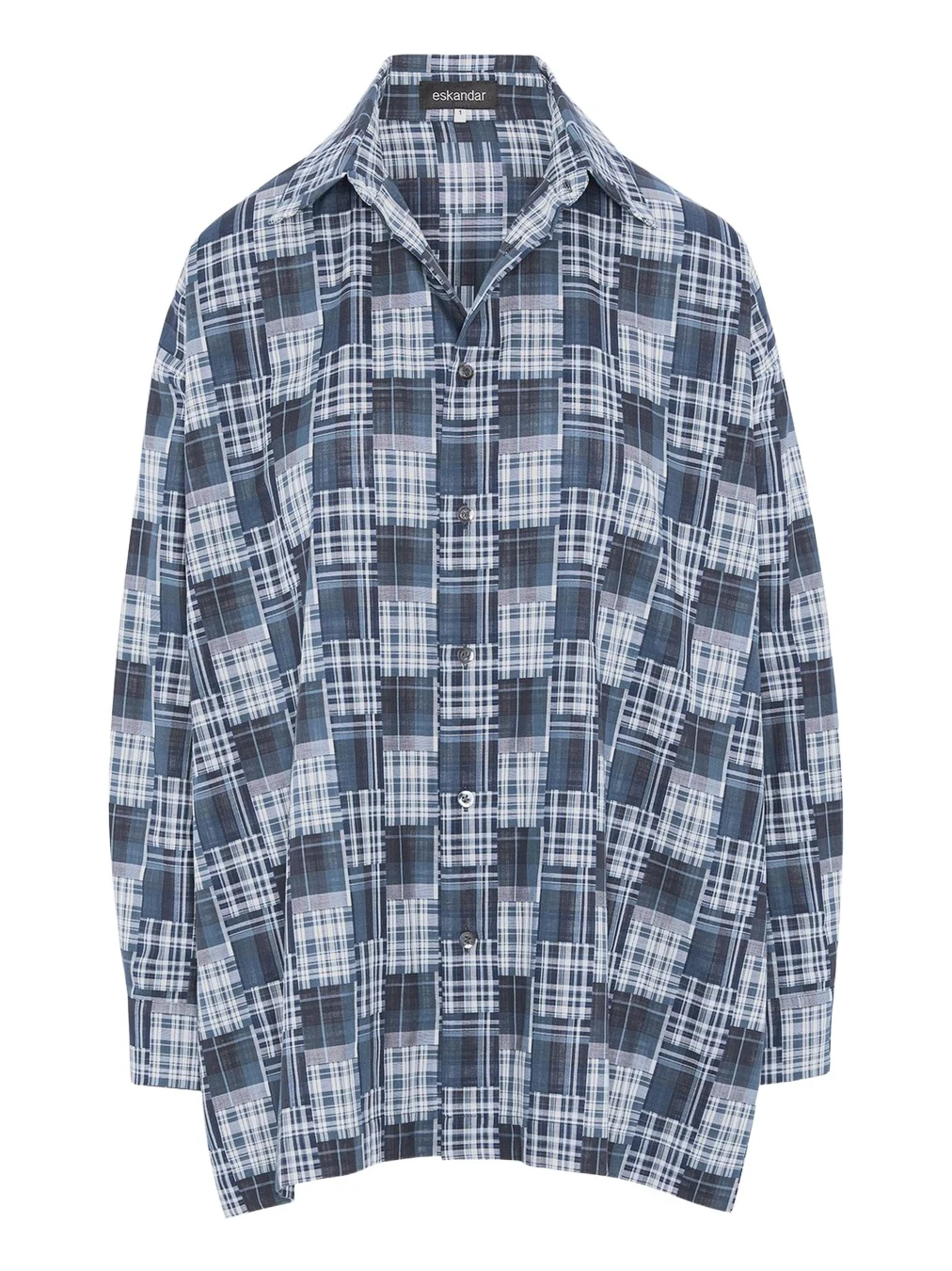 A-Line Patchwork Plaid Cotton Shirt A-Line Patchwork Plaid Cotton Shirt