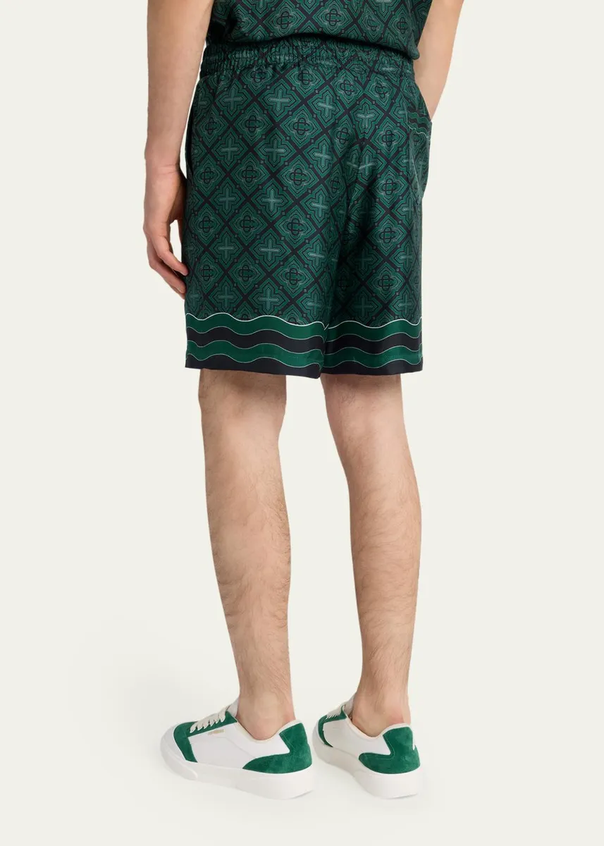 Casablanca Men's Radiating Monogram Silk Shorts | Thumbnail 3