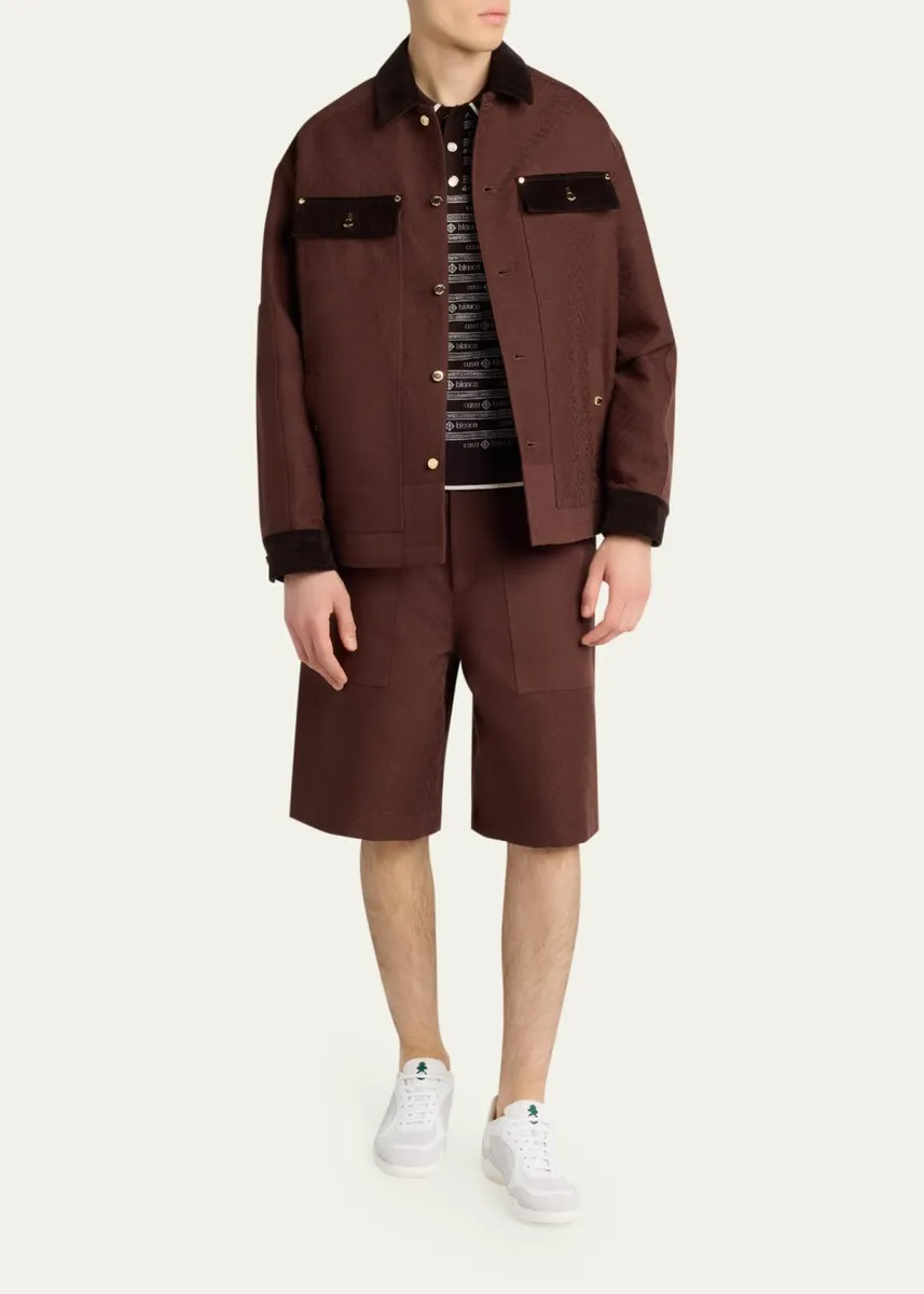 Casablanca Men's Cotton Monogram Corduroy-Trim Shirt Jacket | Thumbnail 2