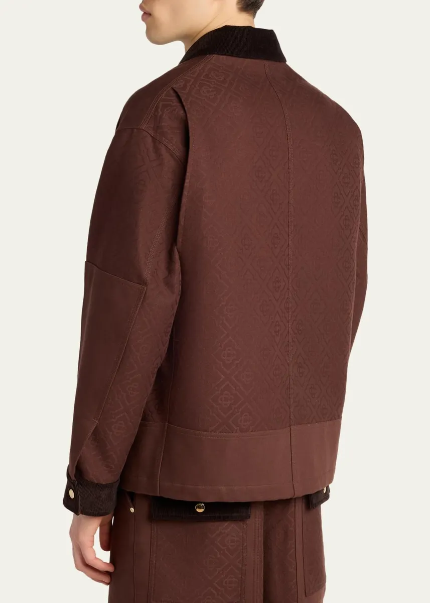 Casablanca Men's Cotton Monogram Corduroy-Trim Shirt Jacket | Thumbnail 3