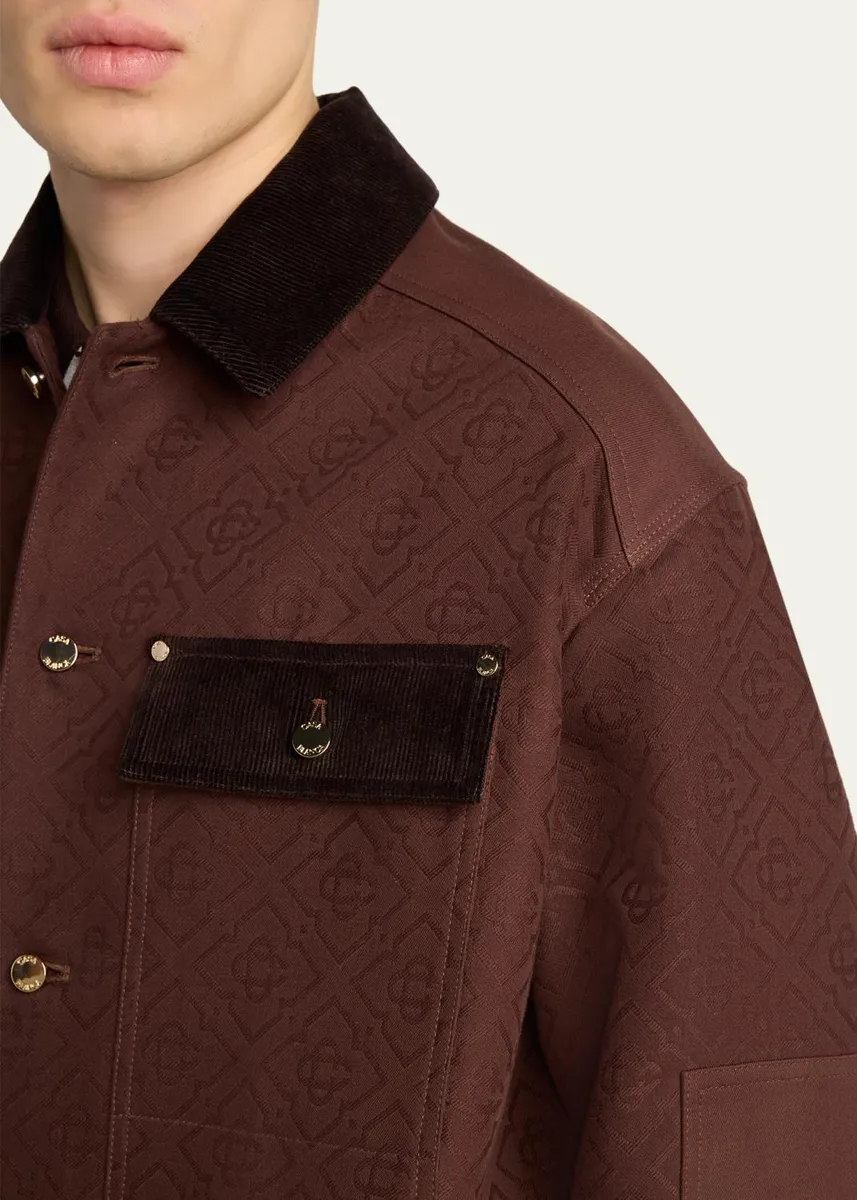 Casablanca Men's Cotton Monogram Corduroy-Trim Shirt Jacket | Thumbnail 5