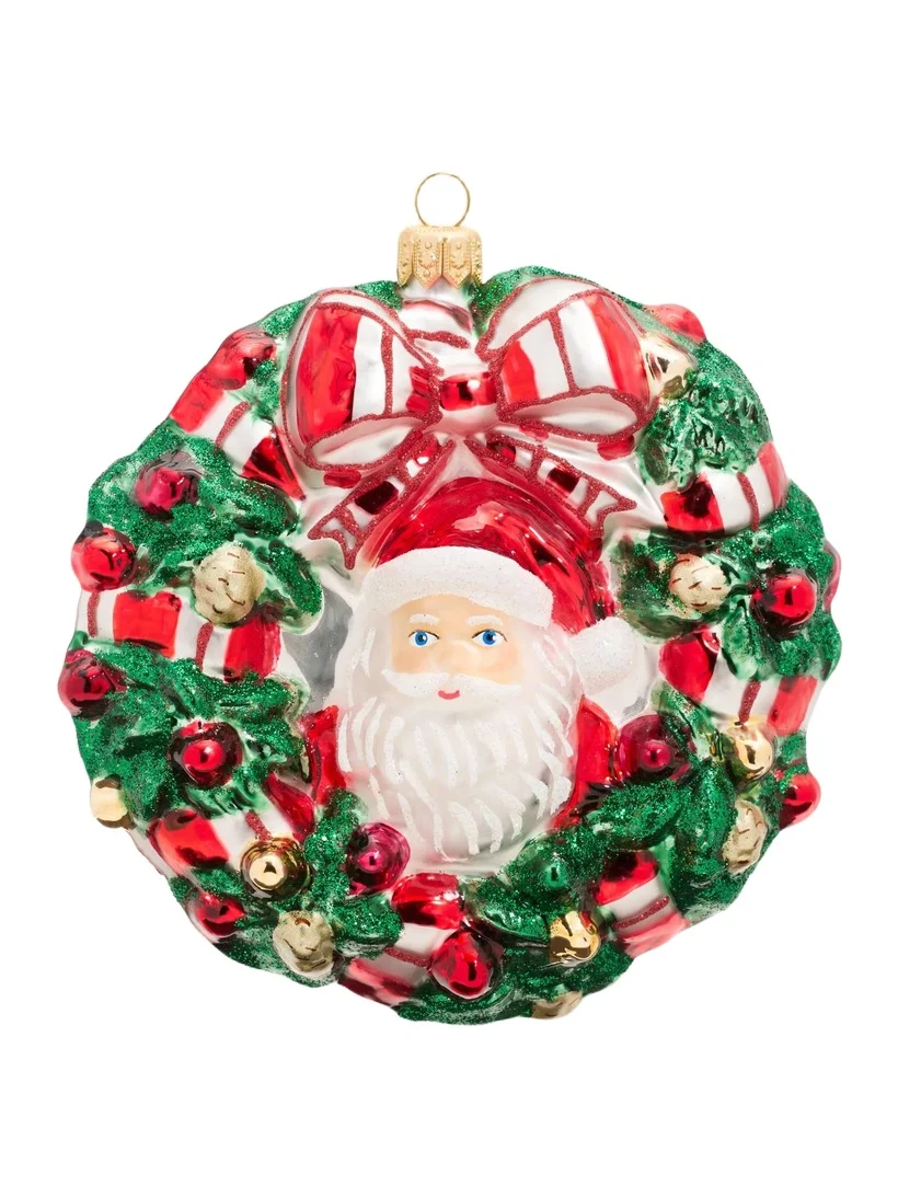 John Huras Santa Wreath Ornament