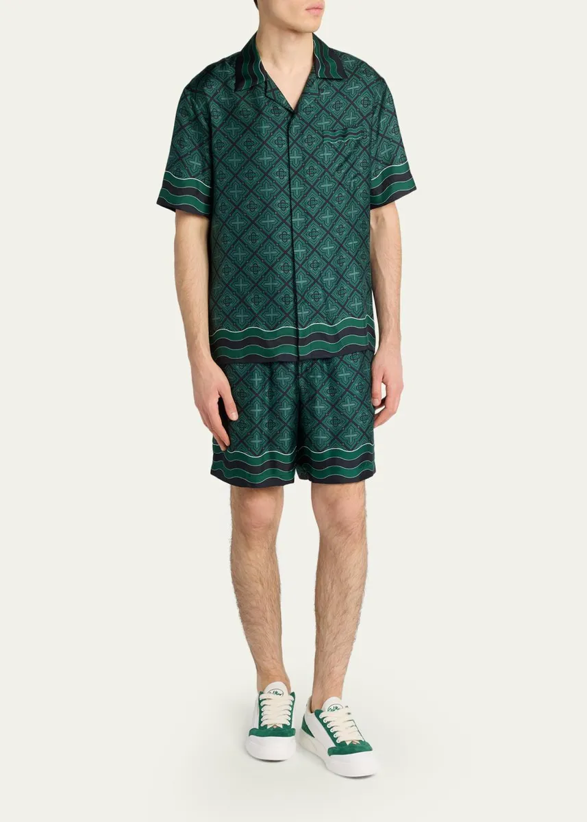 Casablanca Men's Radiating Monogram Silk Shirt | Thumbnail 2 Casablanca Men's Radiating Monogram Silk Shirt | Thumbnail 2