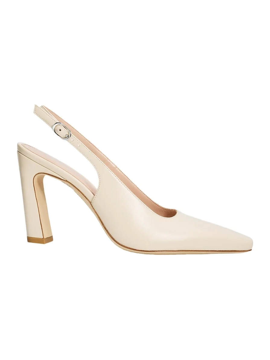 Stuart Weitzman 85mm Stassi Leather Slingback Pumps