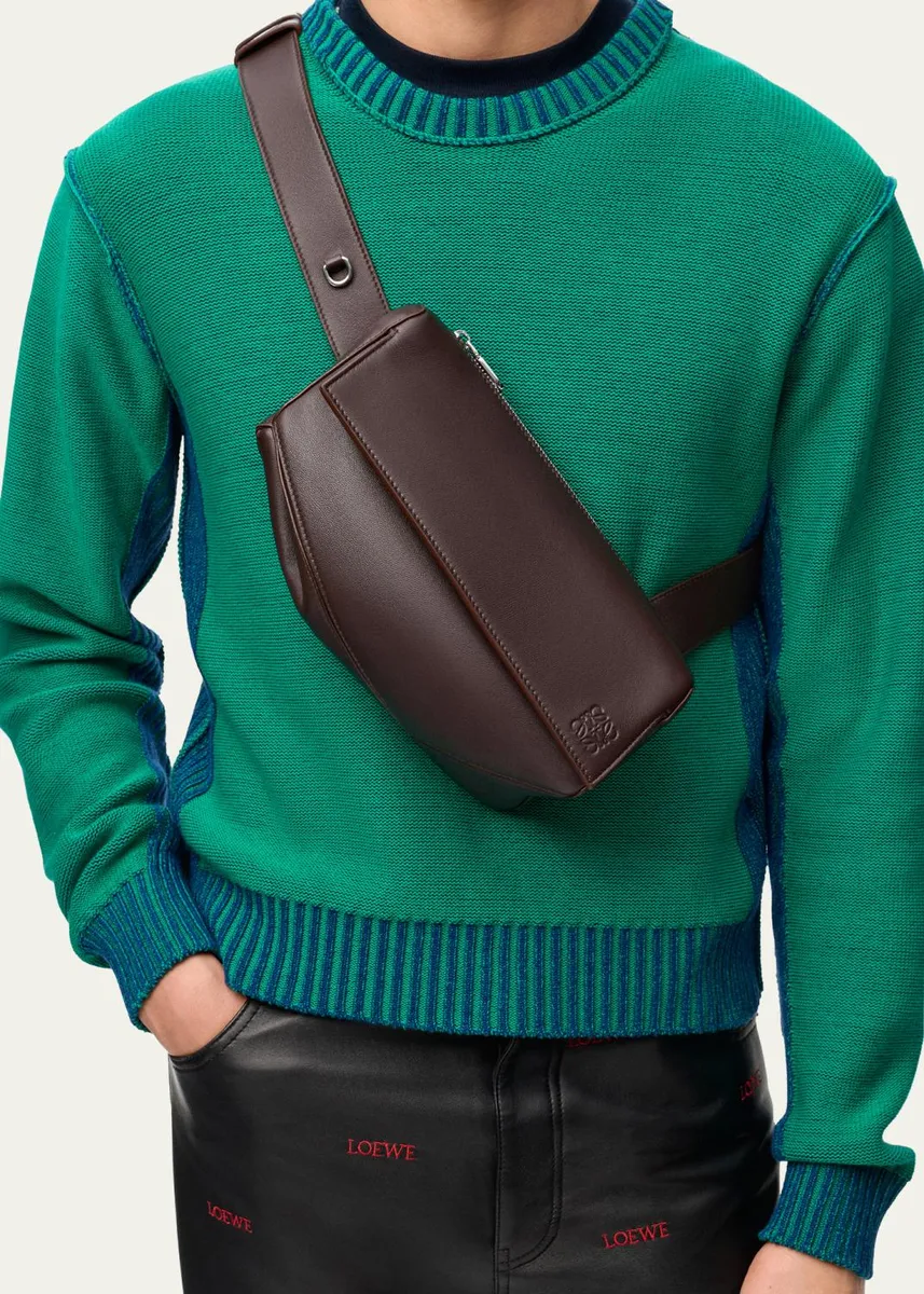 Loewe Men's Puzzle Featherlight Leather Crossbody Bag | Thumbnail 2 Loewe Men's Puzzle Featherlight Leather Crossbody Bag | Thumbnail 2