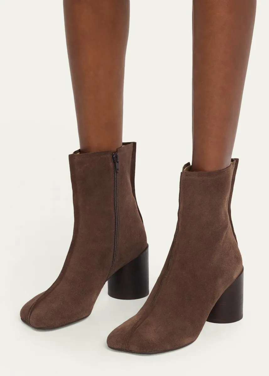 MM6 MAISON MARGIELA 60mm Stitch Suede Ankle Boots | Thumbnail 2 MM6 MAISON MARGIELA 60mm Stitch Suede Ankle Boots | Thumbnail 2