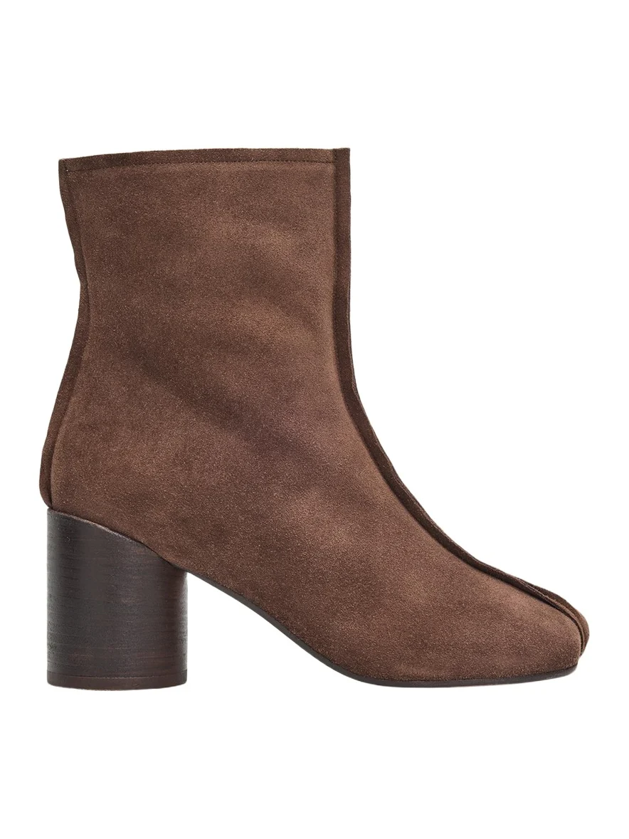 MM6 MAISON MARGIELA 60mm Stitch Suede Ankle Boots | Thumbnail 1 MM6 MAISON MARGIELA 60mm Stitch Suede Ankle Boots | Thumbnail 1