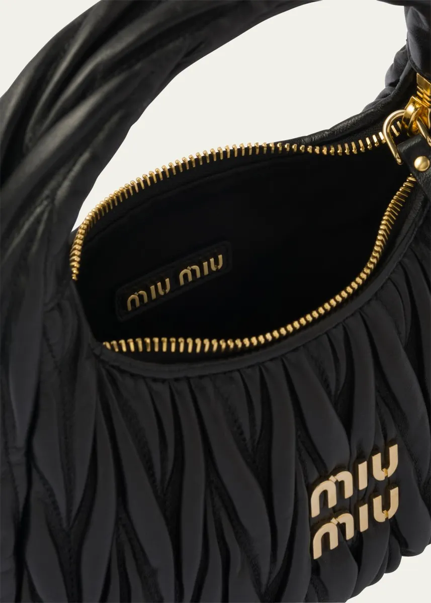 Miu Miu Matelasse Quilted Top Handle Hobo Bag | Thumbnail 4 Miu Miu Matelasse Quilted Top Handle Hobo Bag | Thumbnail 4
