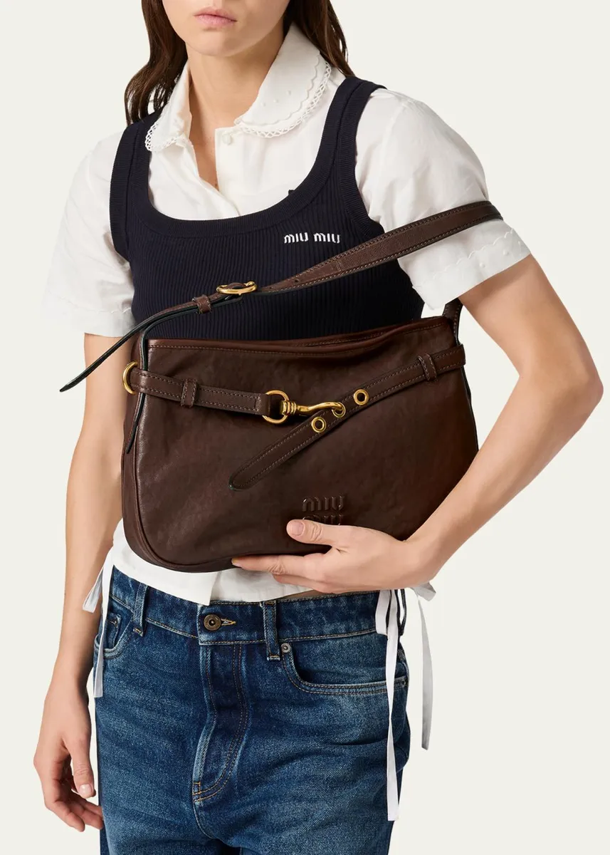 Miu Miu Aventure Leather Shoulder Bag | Thumbnail 2 Miu Miu Aventure Leather Shoulder Bag | Thumbnail 2