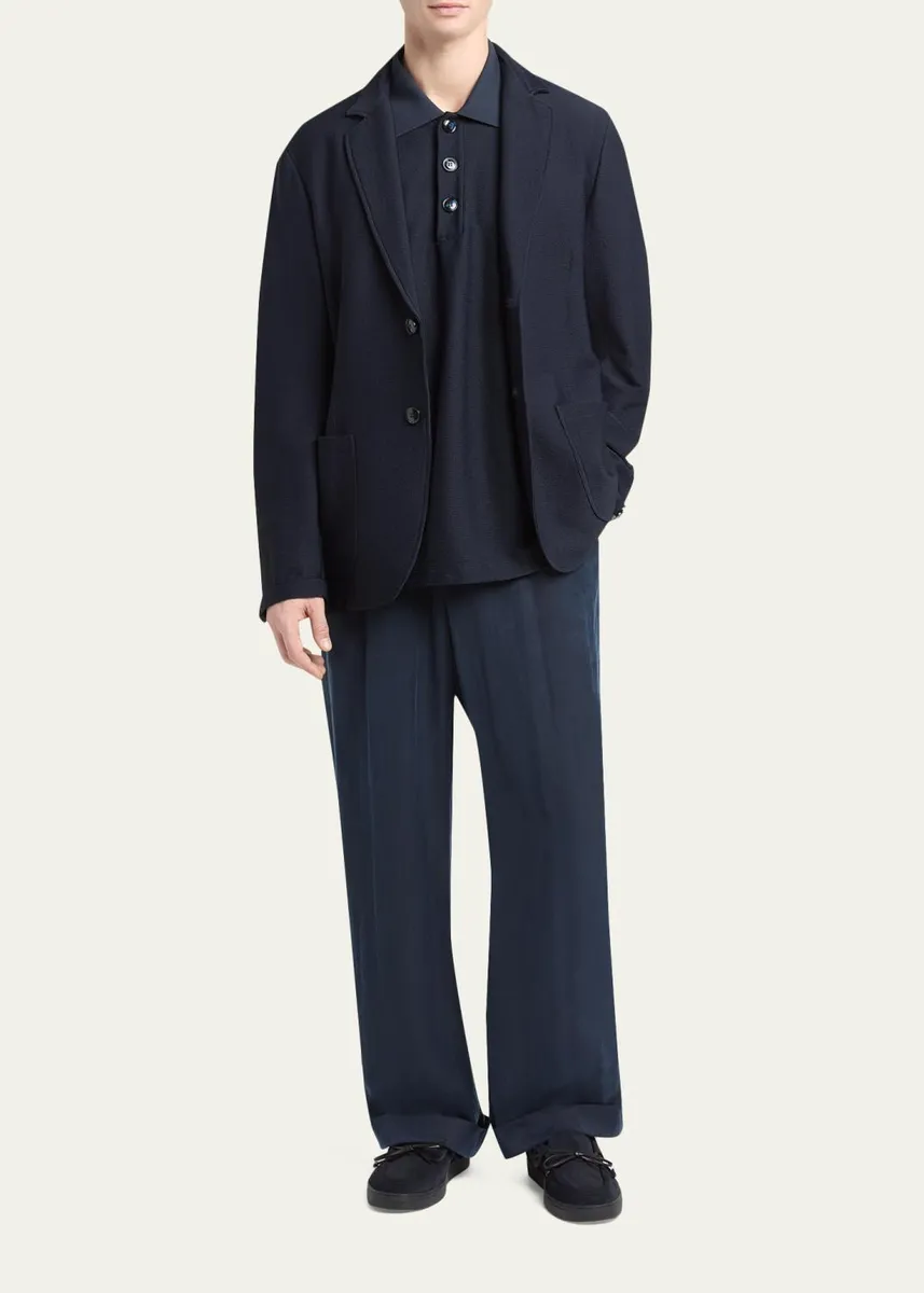 Giorgio Armani Men's Seersucker Patch-Pocket Blazer | Thumbnail 2 Giorgio Armani Men's Seersucker Patch-Pocket Blazer | Thumbnail 2