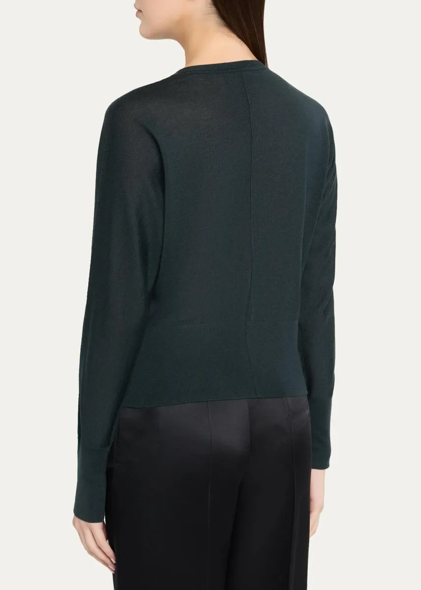 Akris 3D Woven Appliqué Cashmere-Silk Dolman-Sleeve Sweater | Thumbnail 3